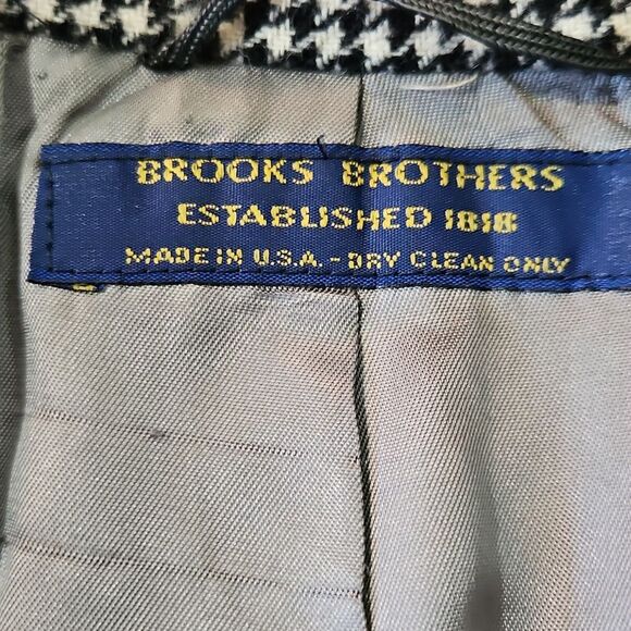 Vintage Brooks Bothers Houndstooth Camel Hair Sports Coat Blazer Jacket Size 41L - Picture 8 of 14